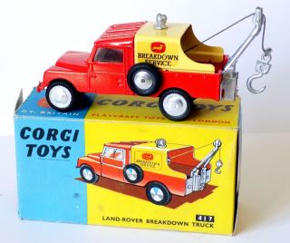 Corgi Toys No.  417 Land Rover Breakdown Truck (1960 - 62) Smooth Hubs Vgc