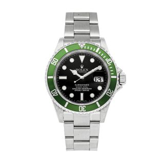 Rolex Submariner Date Kermit Auto 40mm Steel Mens Oyster Bracelet Watch 16610lv