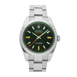 Rolex Milgauss Auto 40mm Steel Mens Oyster Bracelet Watch 116400gv