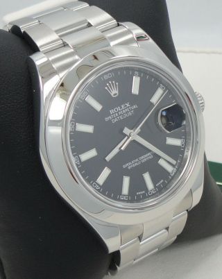Rolex Datejust Ii 116300 Black Dial Oyster Steel Box/papers