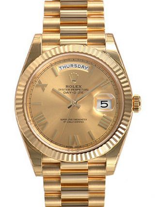 Rolex Day Date 228238 President 40mm Yellow Gold Champagne Roman Dial Watch