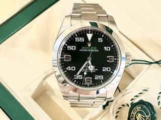 Rolex Air - King 116900 Black Dial Green Accents c.  2017 - 40mm - S/Steel - Box/Papers - 2