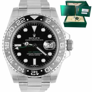 2018 Rolex Gmt - Master Ii Black 40mm Ceramic 116710 Stainless Watch B,  P