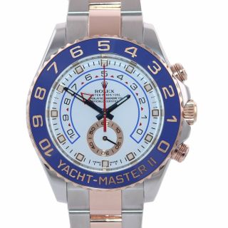 2018 Rolex Yacht - Master Ii 116681 Steel 18k Everose Gold Blue Hands 44mm Watch