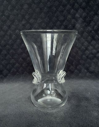 Mid Century Vintage Steuben Crystal Art Glass " Signet " Vase Signed