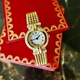 A Ladies Cartier Colisee In 18k Gold And Diamonds