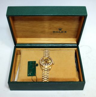 1981 Ladies Rolex President Datejust 69178 18k Gold & Diamond Wristwatch - 26mm