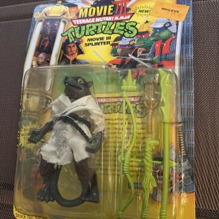 1992 TMNT Movie III 3 Splinter Action Figure NIB Playmates 2