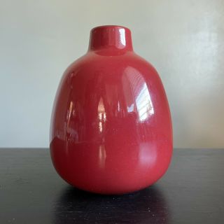 4”t Heath Ceramics Bud Vase Glossy Red 130 Modernist Glazed Art Decor