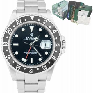 2003 Rolex Gmt - Master Ii 40mm Black 16710 Stainless Steel Sel Black Watch B,  P