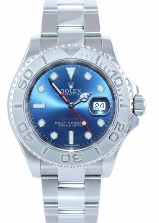 2018 - 2019 Rolex Yacht - Master 116622 Steel Platinum Blue 40mm Watch Box 2