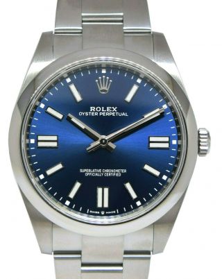 Rolex Oyster Perpetual Steel Blue Dial 41mm Watch 