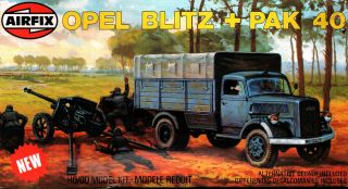 Airfix 1/72 Scale Ww2 Opel Blitz Truck & Pak 40 Anti - Tank Gun Kit 2315 - 5 Open B