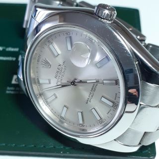 W/open Papers Rolex Datejust Ii 41 Mm Steel Automatic Silver Dial Watch 116300