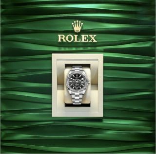 Unworn Rolex Sky - Dweller Stainless Steel Black Face 326934 42mm Watch