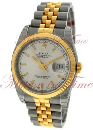 Rolex Datejust 36mm Stainless Steel & Yellow Gold Jubilee Bracelet Fluted 116233