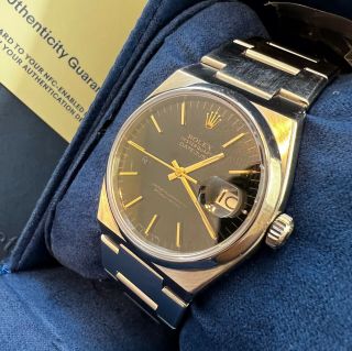 Rolex Datejust Oysterquartz Stainless Steel Watch 17000 Vintage Black Dial