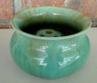 Vintage Bennett Adelaide Pottery Drip Glaze Vase With Flower Frog
