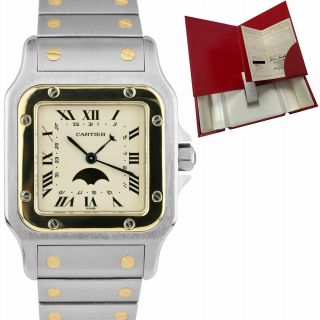 Cartier Santos Galbee Moonphase 29mm Two - Tone Quartz Watch 119901 B,  P