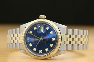 MENS ROLEX DATEJUST TWO TONE 18K YELLOW GOLD STAINLESS STEEL WATCH ROLEX BAND 3