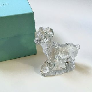 Baccarat Ram French Crystal Clear Chinese Zodiac Signed Figurine Read