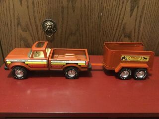 Vintage Nylint Horse Ranch Pickup Truck And Horse Trailer In.