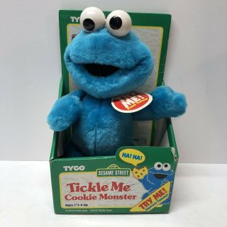 Vintage 1996 Tyco Tickle Me Cookie Monster Plush Doll Sesame Street