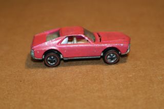 Vintage Played With Hot Wheels Redline Car Rose Pink Custom AMX 3