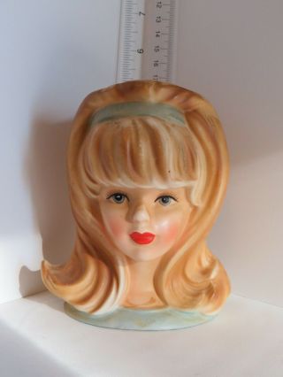 Vintage Inarco E - 2967 Teen Lady Head Vase 5.  5 " 1960s