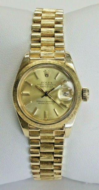 1983 Vintage Rolex Datejust President 18k Gold Automatic Watch 6927 Women 