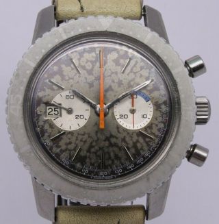 Vintage C.  1970 Bucherer 41mm Steel Mens Chronograph Watch 817 Viggen Lemania
