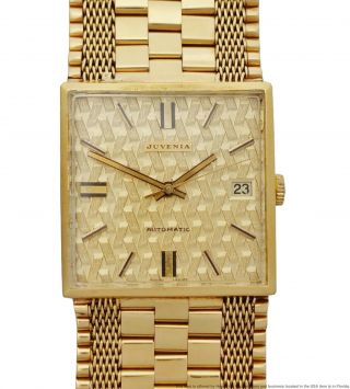 Minty Ultra Wide Sweep Seconds Massive 88g 18k Gold Mid Century Juvenia Watch