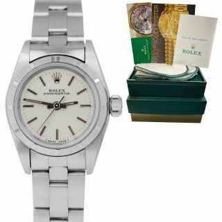 Ladies Rolex Oyster Perpetual 24mm No Holes Stainless Silver 78340 Watch B,  P
