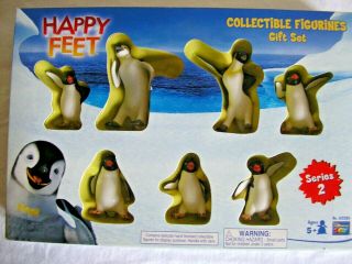 Vintage 7 Penguins Happy Feet Series 2 Collectible Gift Set 63326 Nib