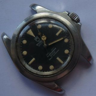 Tudor Submariner 7928 Mens Wristwatch Steel Case Automatic Cal 390 Bezel Missing