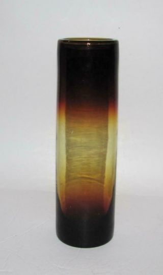 Greenwich Flint Craft Art Glass Burnt Honey Vase by Tom Connally Indiana Glass 2