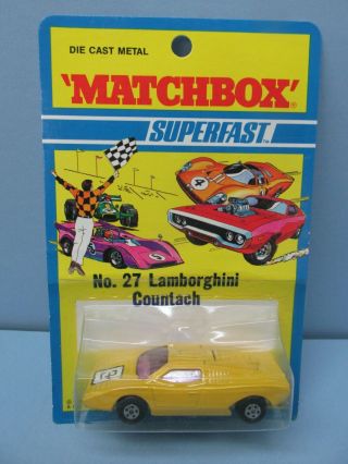 Matchbox Superfast 27b Lamborghini Countach Dark Yellow / Purple Windows