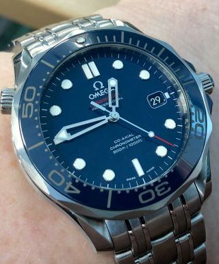 Omega Seamaster Pro Diver 300m Co - Axial Mens Watch 212.  30.  41.  20.  03.  001 Blue Dial