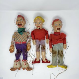 Vintage Peter Puppet Playthings - Howdy Doody Marionette - Set Of 3 1950’s￼