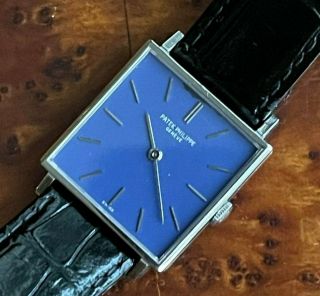 Patek Philippe Gondolo Blue Dial Ref 3430 18k Rare White Gold - Vintage Watch