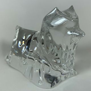Baccarat Crystal Yorkshire Terrier Yorkie Dog Clear Glass Figurine,  France