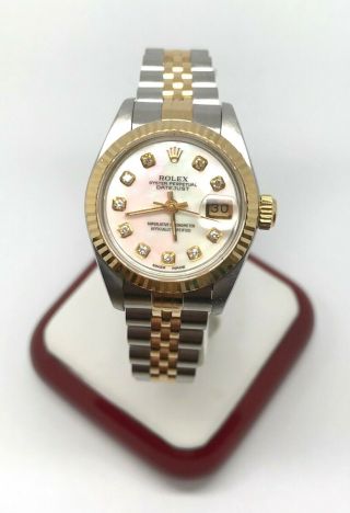 Ladies Rolex Oyster Perpetual Datejust 69173 Watch 18k Yellow Gold Stainless