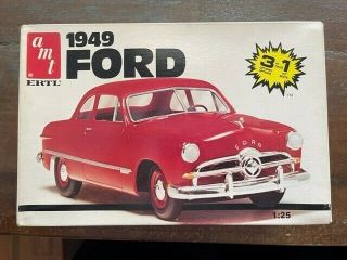 Amt Ertl 1949 Ford 1:25 Scale Model Kit 6580 Coupe 3 - In - 1 Built Black