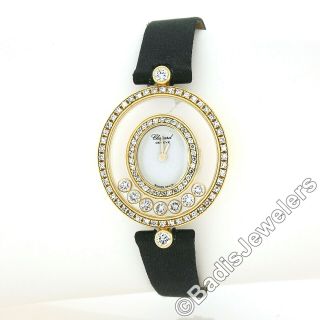 Ladies Chopard Happy Diamonds Icons 18k Yellow Gold Oval Wrist Watch Ref.  5236 3