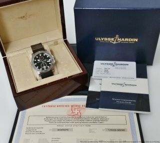 Ulysse Nardin Maxi Marine Chronometer 263 - 33 Automatic Mens Watch Box Papers
