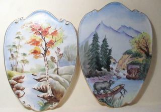 Lefton Hand Painted Four Seasons Wall Plaques Set Of 4