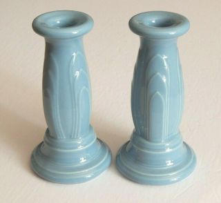 Hlc Fiesta Set Periwinkle Tapered Candle Holders Retired Y2k Millennium