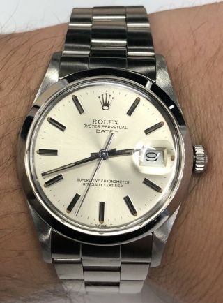 Men’s Rolex Oyster Perpetual Date Silver Dial (15000)