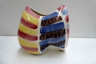 Vintage Retro Ceramic Italian Mid Century Pottery Vase Signed To Base