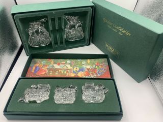 Marquis By Waterford Crystal The Christmas Train And Rein Deer Org Box Set Of 5